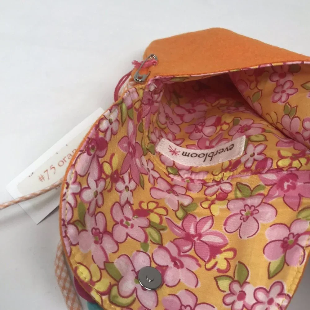 Everbloom Studio Girls Orange Felt Purse with Flowers NEW